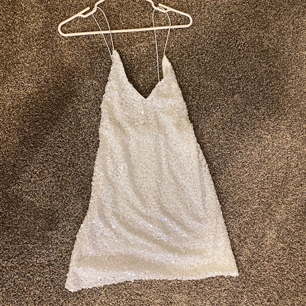 White sequin dress
